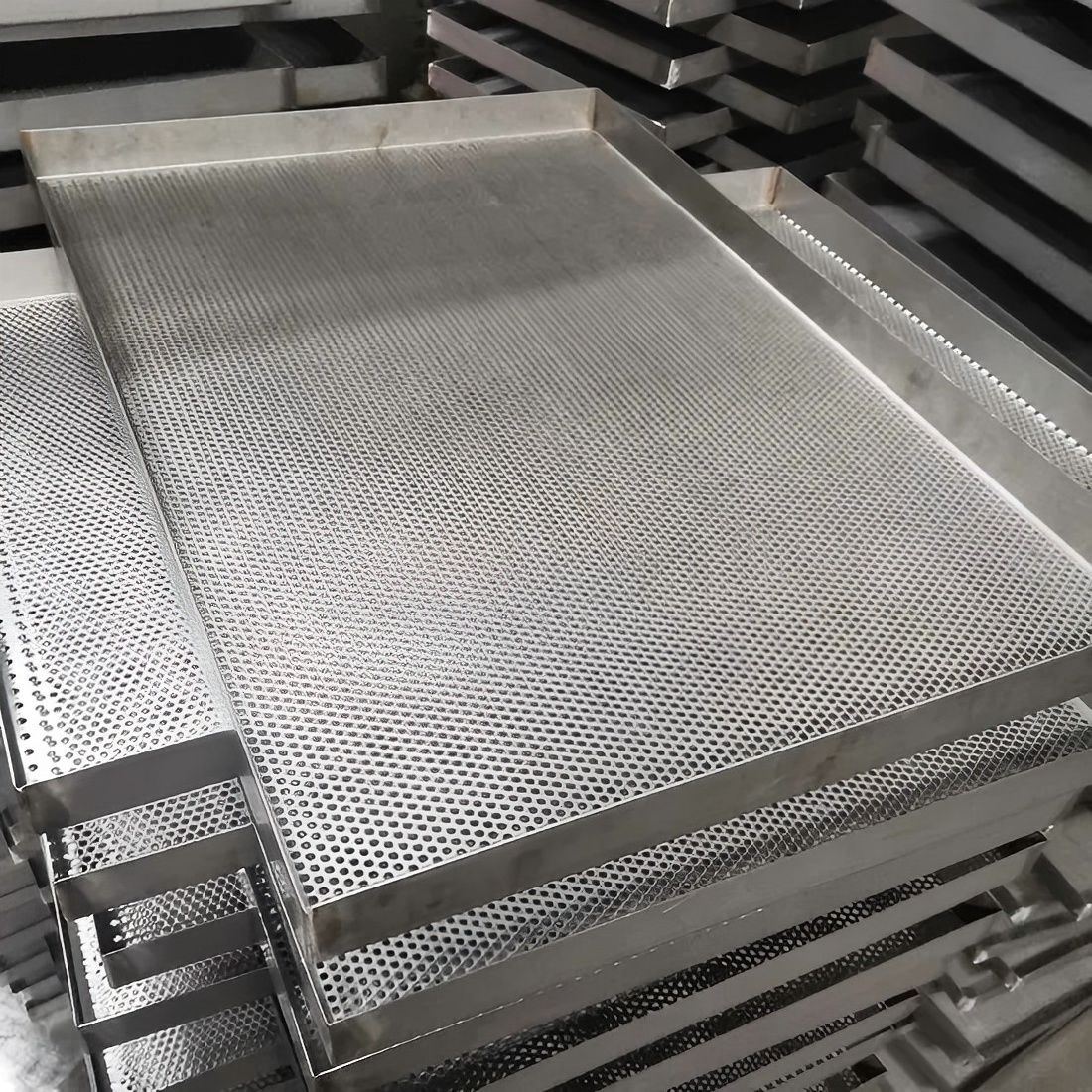 Stainless steel perforated tray