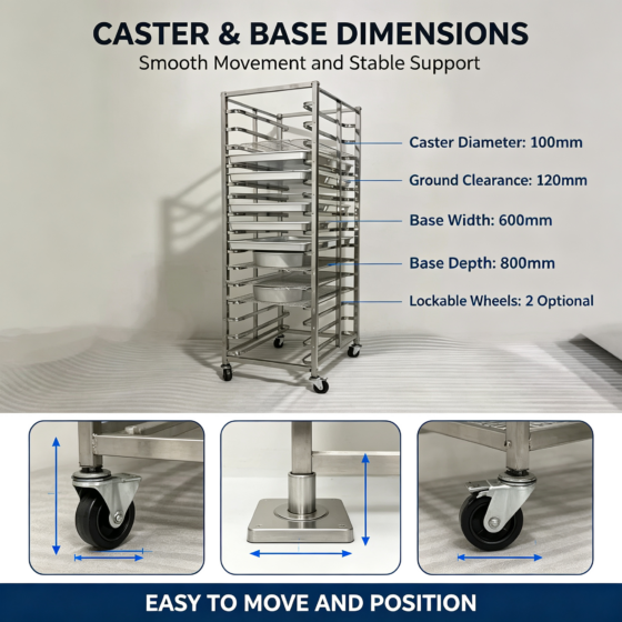 Stainless Steel Food Drying Trolley for Fruit, Vegetable and Herb Processing